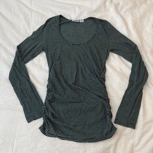 Saint Grace | Dk Green Striped Long Sleeve T-shirt